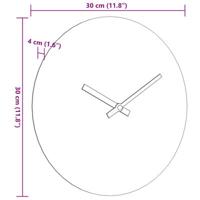 vidaXL Väggklocka gul&svart Ø30 cm järn och konstruerat trä