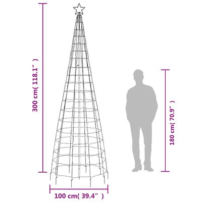 vidaXL Julgransbelysning med markspett 570 LEDs kallvitt 300 cm