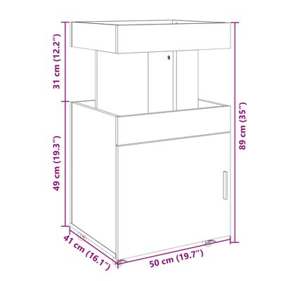 vidaXL Barvagn vit 50x41x89 cm konstruerat trä