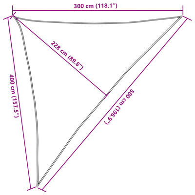 vidaXL Solsegel ljusgrå 3x4x5 m 100% polyesteroxford