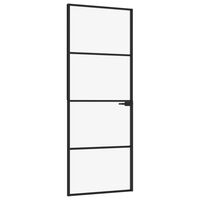 vidaXL Innerdörr 76x201,5 cm härdat glas och aluminium slim