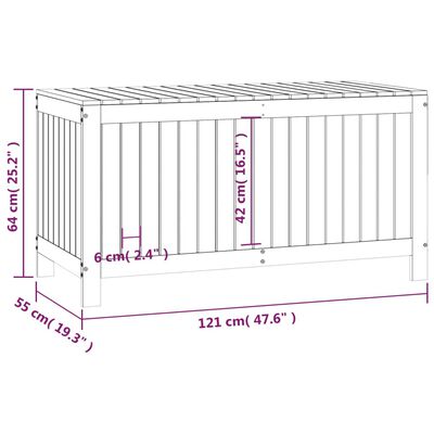 vidaXL Förvaringslåda honungsbrun 121x55x64 cm massiv furu