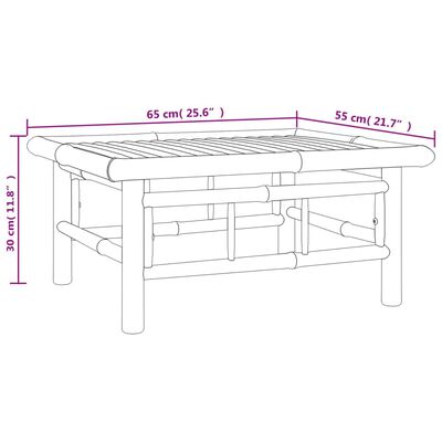 vidaXL Loungegrupp 8 delar gräddvita dynor bambu