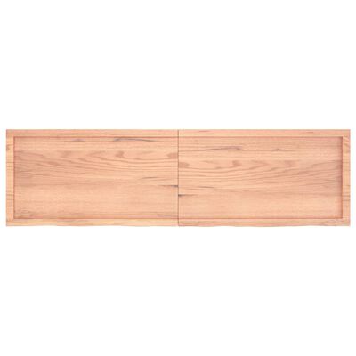 vidaXL Vägghylla ljusbrun 180x50x(2-6) cm behandlad massiv ek