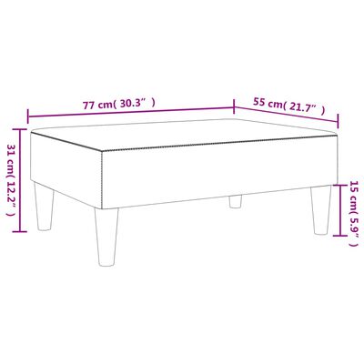 vidaXL Fotpall Gul 77x55x31 cm sammet