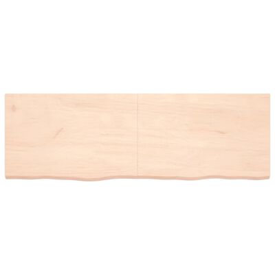 vidaXL Bänkskiva för badrum 180x60x(2-4) cm obehandlat massivt trä