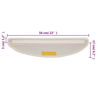 vidaXL Trappstegsmattor 15 st vit 56x17x3 cm