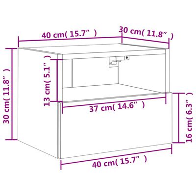 vidaXL Väggmonterad tv-skåp 2 st svart 40x30x30 cm konstruerat trä