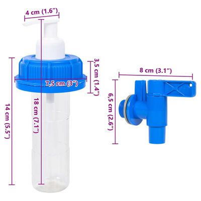 vidaXL Vattenbehållare med kran och tvålautomat 10 L plast