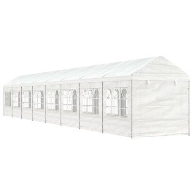 vidaXL Paviljong med tak vit 17,84x2,28x2,69 m polyeten