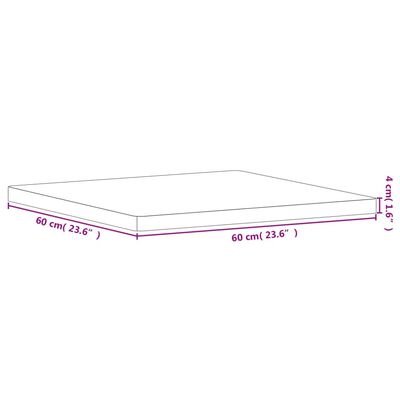 vidaXL Bordsskiva 60x60x4 cm fyrkantig massivt bokträ