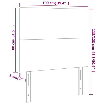 vidaXL Sänggavel LED svart 100x5x118/128 cm sammet