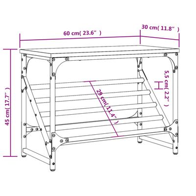 vidaXL Skohylla svart 60x30x45 cm konstruerat trä