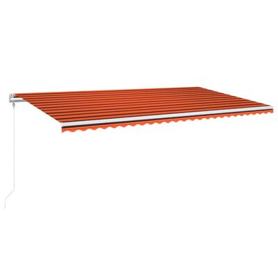 vidaXL Markis automatiskt infällbar 600x350 cm orange och brun