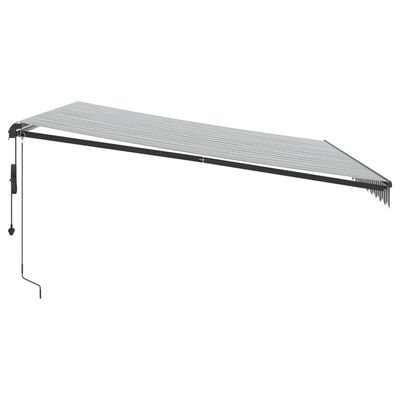 vidaXL Markis automatiskt infällbar 450x350 cm antracit&vit