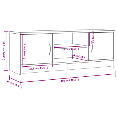 vidaXL Tv-bänk vit 102x30x37,5 cm konstruerat trä