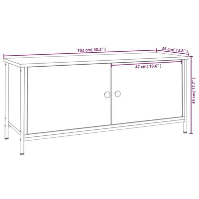 vidaXL Tv-bänk med dörrar svart 102x35x45 cm konstruerat trä