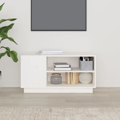 vidaXL Tv-bänk vit 80x35x40,5 cm massiv furu