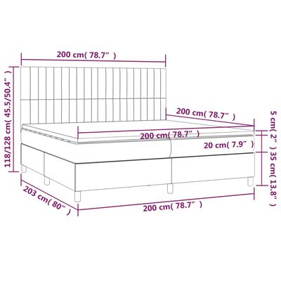 vidaXL Ramsäng med madrass ljusgrå 200x200 cm sammet