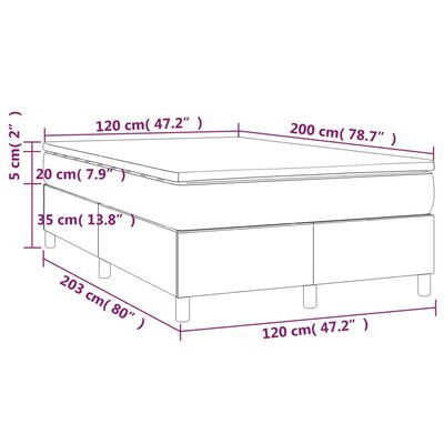 vidaXL Ramsäng med madrass gräddvit 120x200 cm tyg