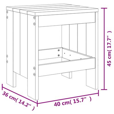 vidaXL Trädgårdspallar 2 st vit 40x36x45 cm massiv furu