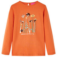 T-shirt med långa ärmar för barn stark orange 92