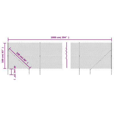 vidaXL Gunnebostängsel med markspett grön 1,6x10 m