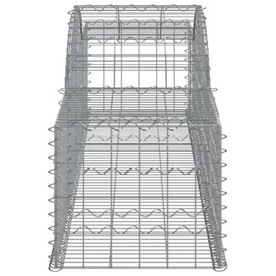 vidaXL Gabioner bågformade 15 st 300x50x40/60 cm galvaniserat järn