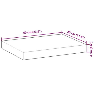 vidaXL Svävande hyllor 3 st 60x30x4 cm behandlat massivt akaciaträ