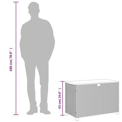 vidaXL Dynbox grå 110x55x63 cm konstrotting akaciaträ