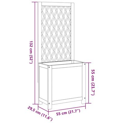 vidaXL Odlingslåda med spaljé 55x29,5x132 cm massiv akacia