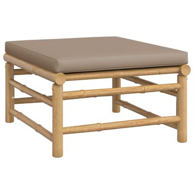 vidaXL Loungegrupp 4 delar taupe dynor bambu