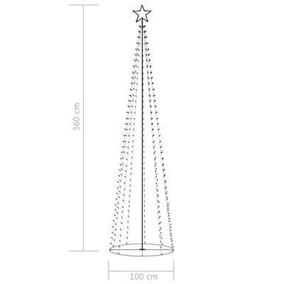 vidaXL Julgranskon 400 varmvita LEDs 100x360 cm