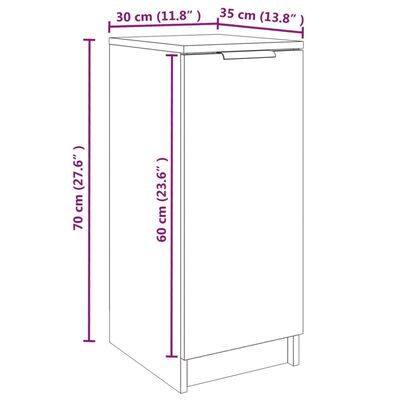 vidaXL Skoskåp svart 30x35x70 cm konstruerat trä