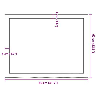 vidaXL Vägghylla ljusbrun 80x60x(2-4) cm behandlad massiv ek