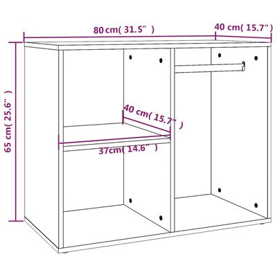 vidaXL Klädskåp svart 80x40x65 cm konstruerat trä