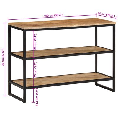 vidaXL Avlastningsbord 100x35x70 cm massivt grovt mangoträ