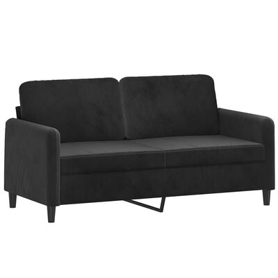 vidaXL Soffa 2-sits svart 140 cm sammet