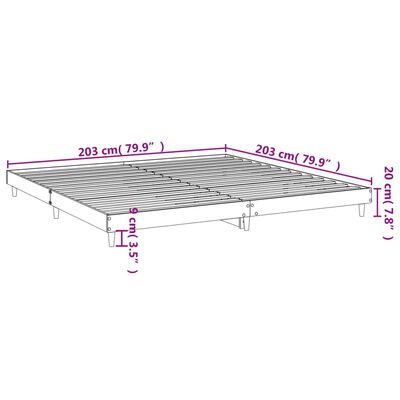 vidaXL Sängram svart 200x200 cm konstruerat trä