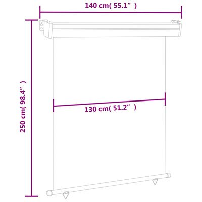 vidaXL Balkongmarkis 145x250 cm brun