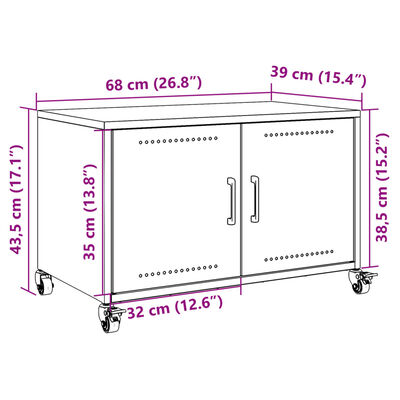 vidaXL Tv-bänk rosa 68x39x43,5 cm stål