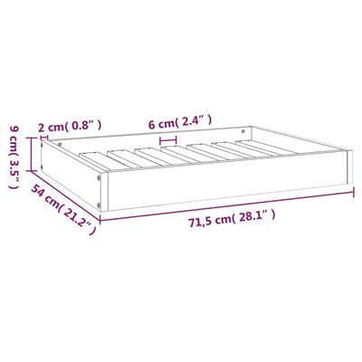 vidaXL Hundbädd svart 71,5x54x9 cm massiv furu