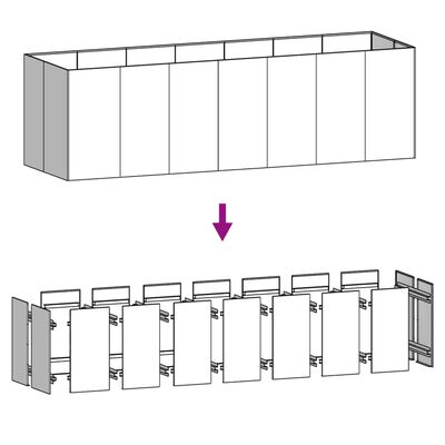 vidaXL Odlingslåda 280x80x80 cm rosttrögt stål