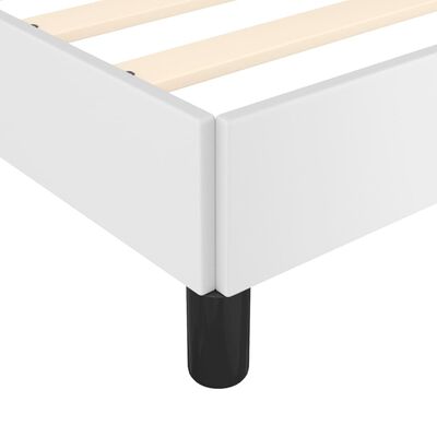 vidaXL Sängram med huvudgavel vit 90x190 cm konstläder