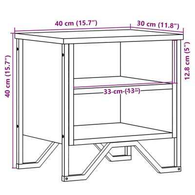 vidaXL Sängbord sonoma-ek 40x30x40 cm konstruerat trä