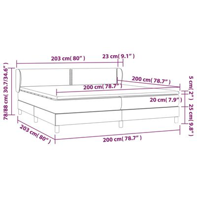 vidaXL Ramsäng med madrass svart 200x200 cm konstläder