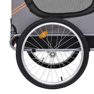 vidaXL Cykelvagn för djur orange och grå