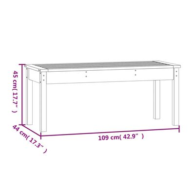 vidaXL Trädgårdsbänk 109x44x45 cm massivt douglasträ