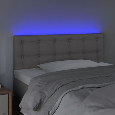 vidaXL Sänggavel LED grå 100x5x78/88 cm konstläder