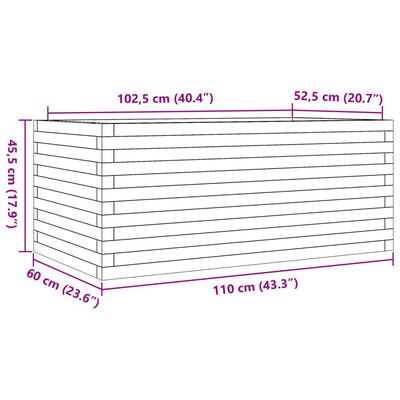 vidaXL Odlingslåda 110x60x45,5 cm impregnerat furu